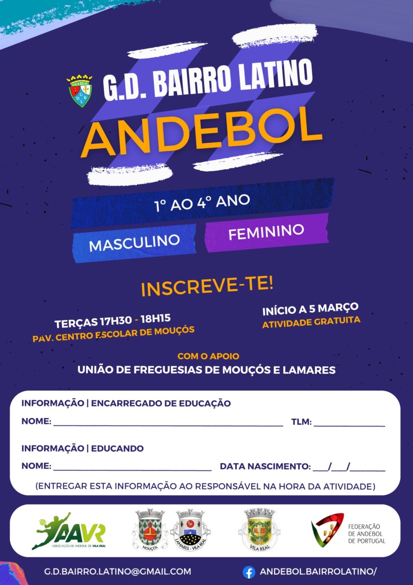 G.D. Bairro Latino Lança Atividade Semanal de Andebol Gratuita no Centro Escolar Abade de Mouçós